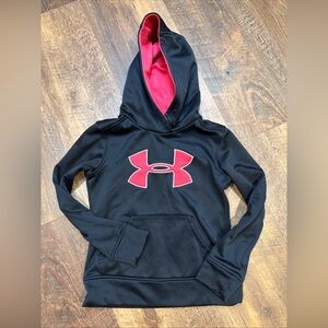 Under Armour Girls Black and Pink Hoodie‎ size medium